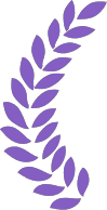 Here's an alt tag for the image: Purple laurel leaf wreath.